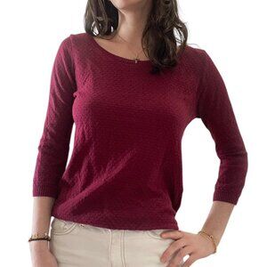 Red boat neck sweater